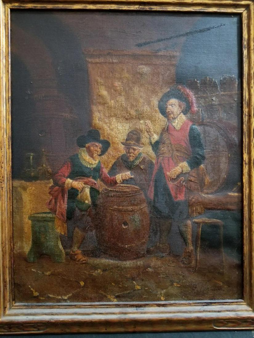 Painting Oil on Canvas Probably Dutch Signed 19c (1 of 7)