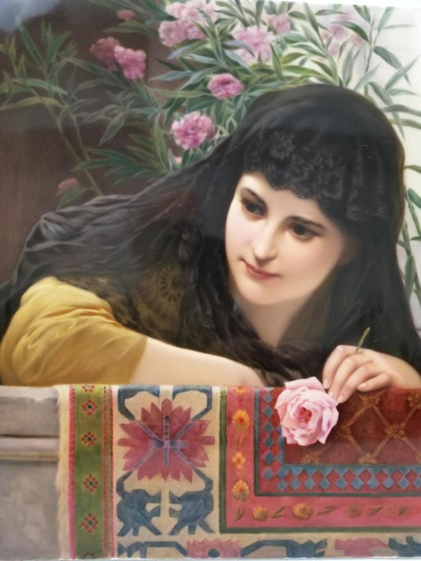 KPM Berlin Large Porcelain Plaque of girl 19C (1 of 14)