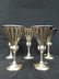 Rare Set 5 Art Deco Style Sterling Silver Goblets.