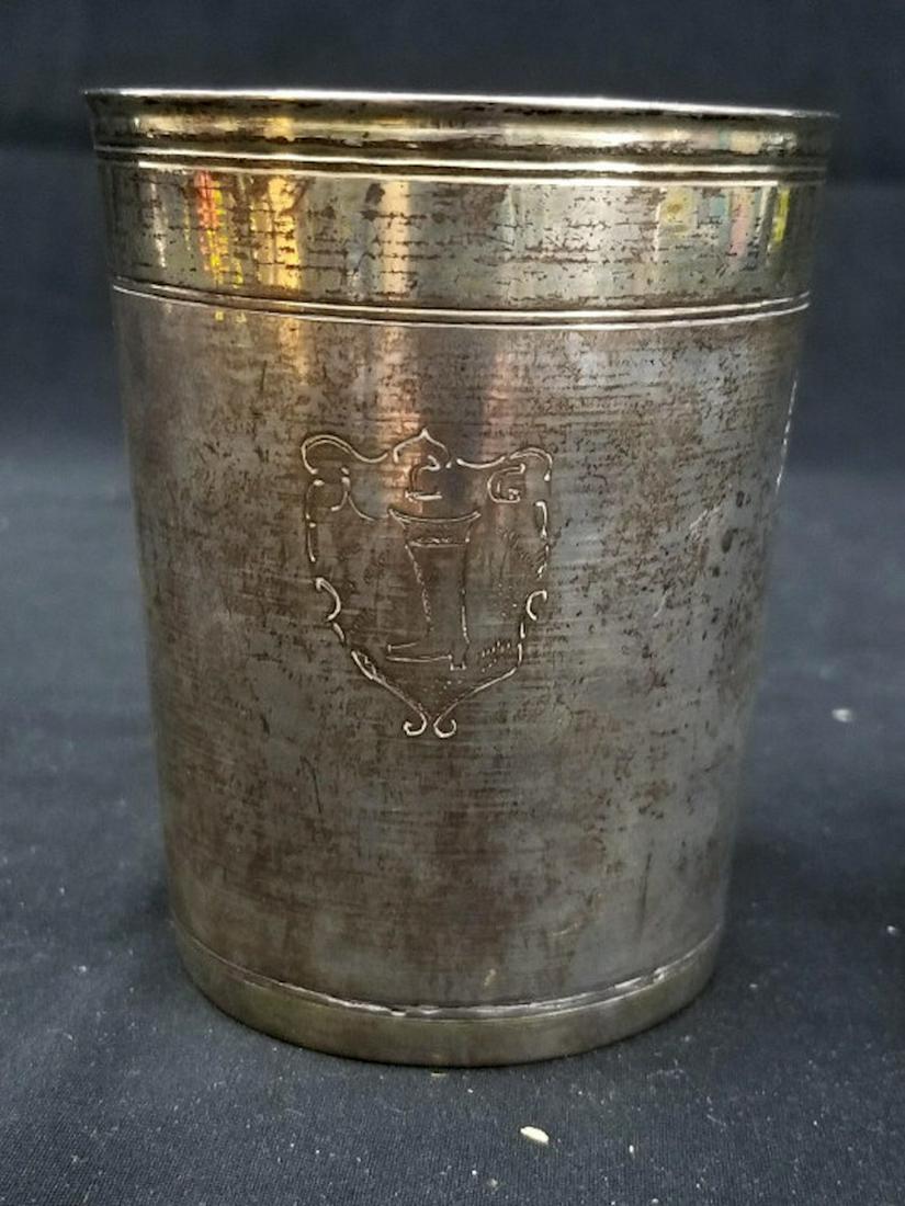 German 18th c. Gilt Silver Beaker Kiddush Cup (1 of 3)