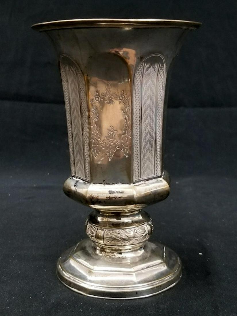 German 18th c. Gilt Silver Beaker Kiddush Cup (1 of 4)