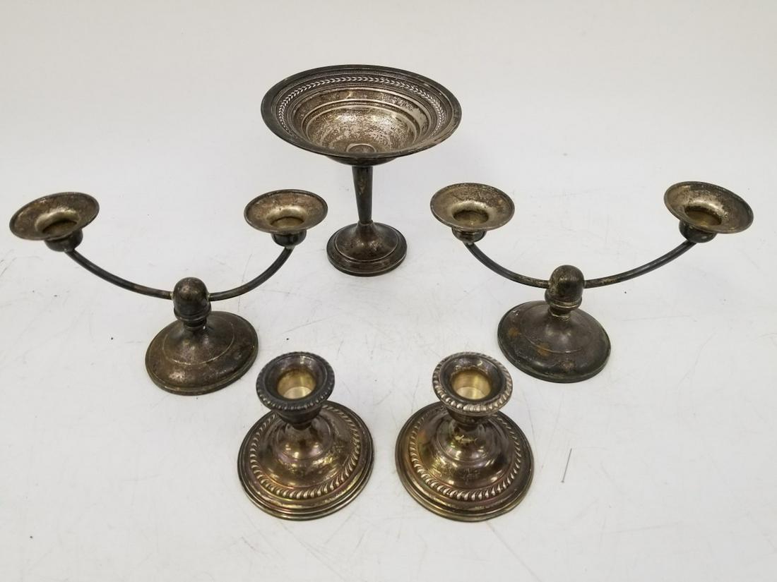 Five piece lot of Sterling Silver weighted items (1 of 5)