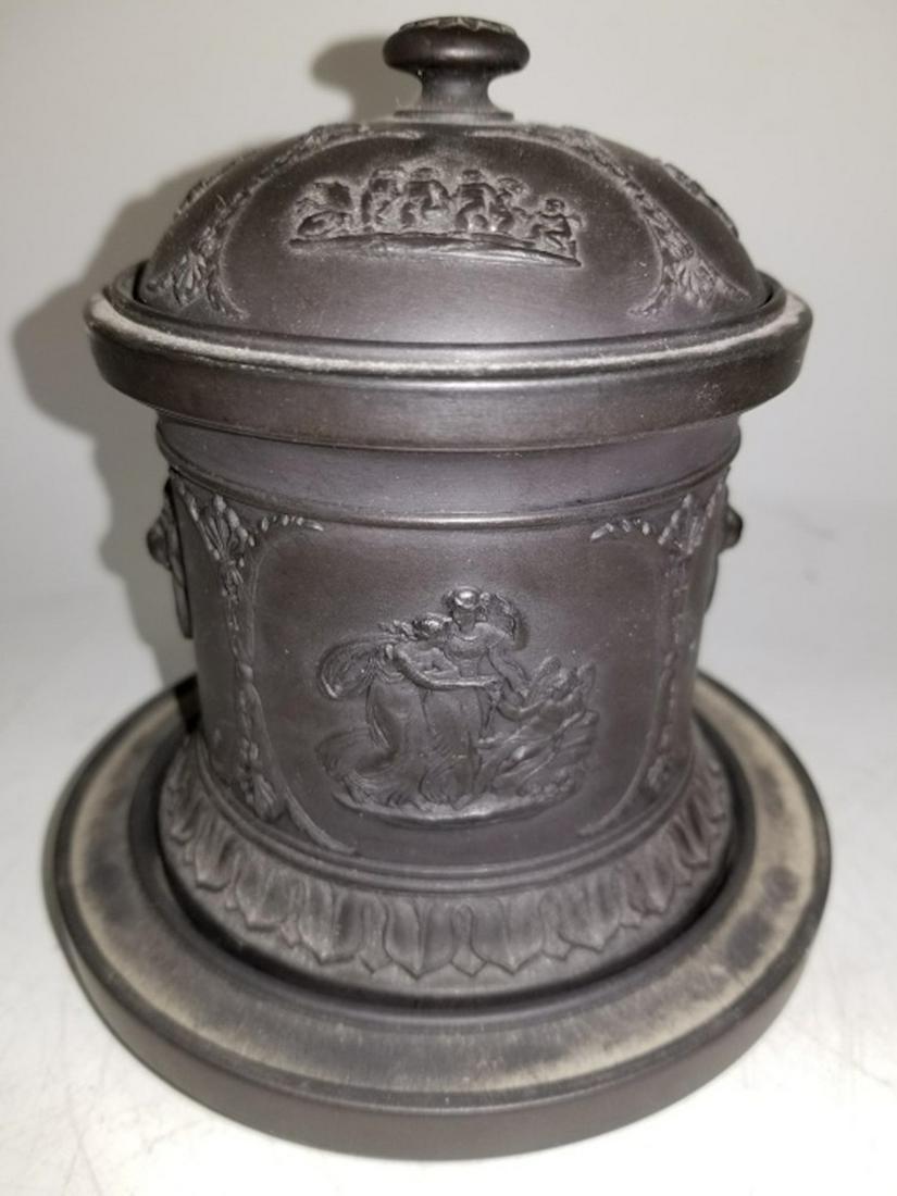 Rare Wedgwood Black Basalt Jasper Tobacco Jar. (1 of 9)