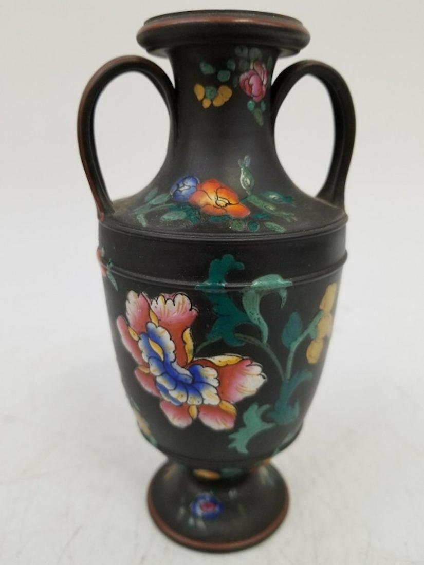 Rare Wedgwood Black Basalt 2 Handle Vase. (1 of 6)
