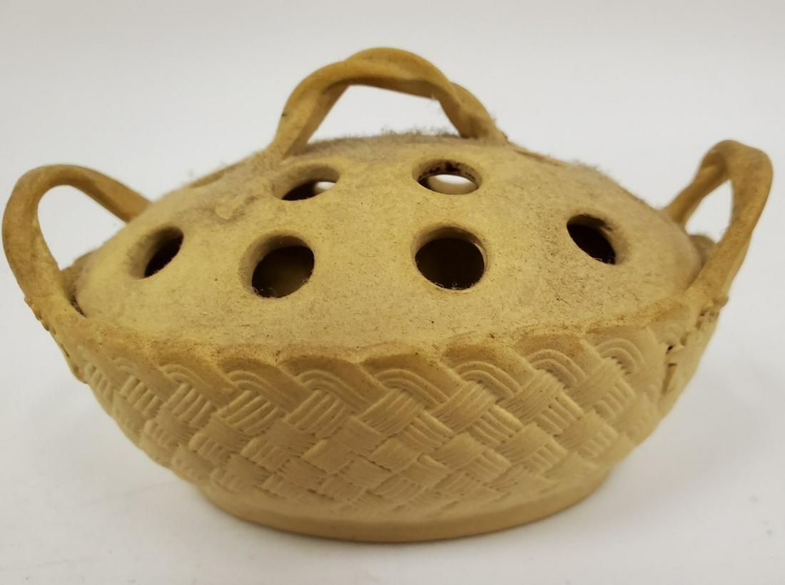 Rare Wedgwood Caneware Potpourri Basket (1 of 2)