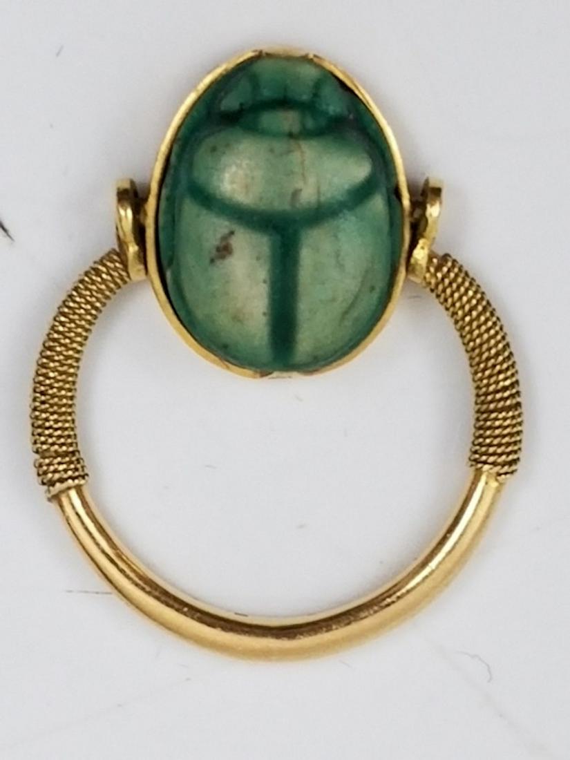 1 Unusual High Karat Gold Scarab Ring (1 of 2)