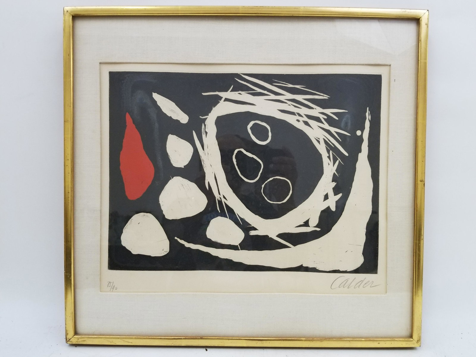 Alexander Calder (1898-1976) Original Etching: Alexander Calder, American (1898-1976) Original Etching Signed & Numbered. Titled "Le Crane Dans Le Nid". Appears to be in Good Condition w/ Original Gallery Paperwork on the Back. Provenance From a N
