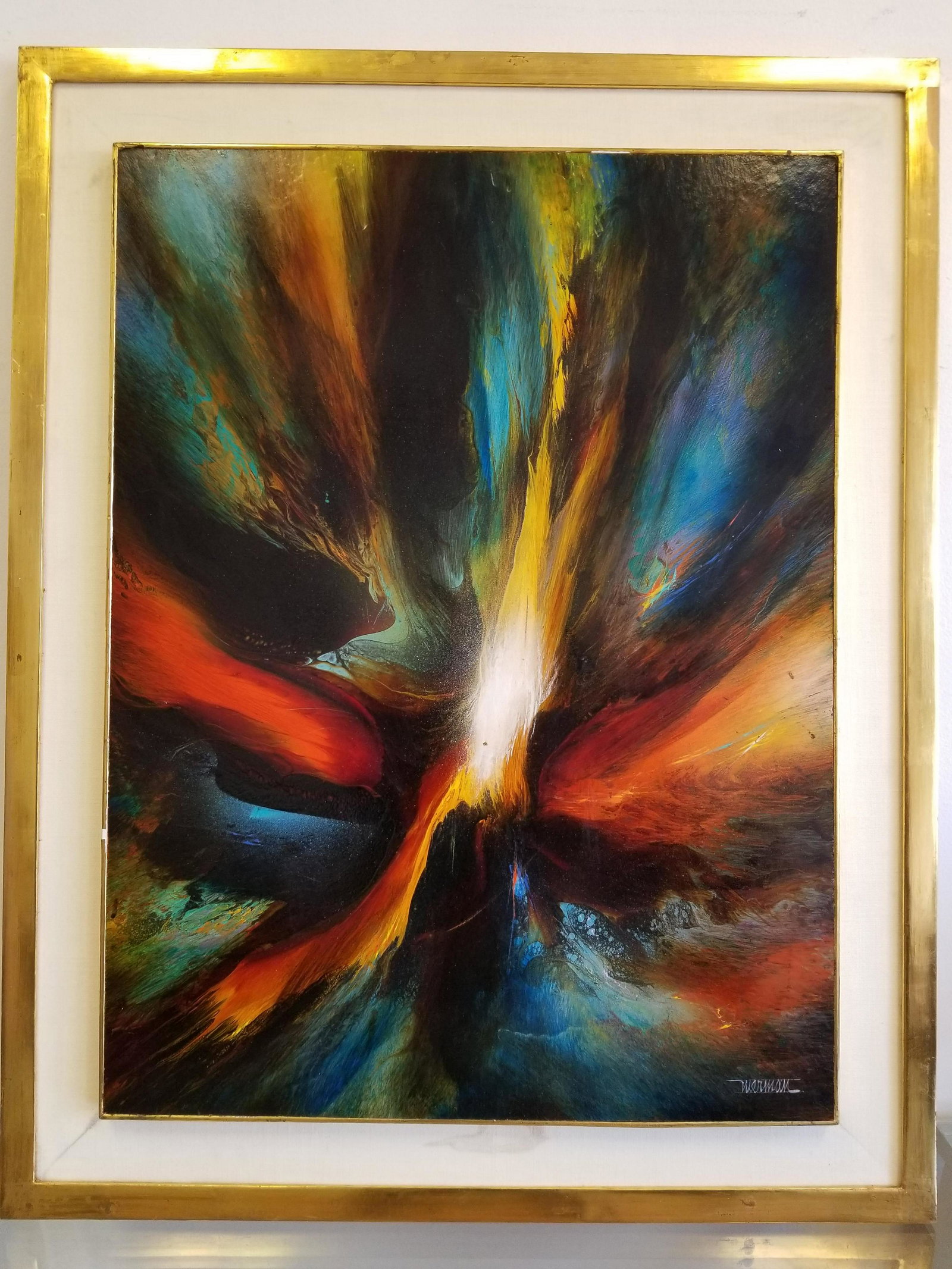 Leonardo Nierman, Mexican (Born 1932) Oil on Board: Leonardo Nierman, Mexican (Born 1932) Oil on Board. Titled "Magic Flight". Signed Lower Right. Appears to be in Very Good Condition. Provenance From a New Jersey Estate. Dimensions- Sight- 32" x 24". 
