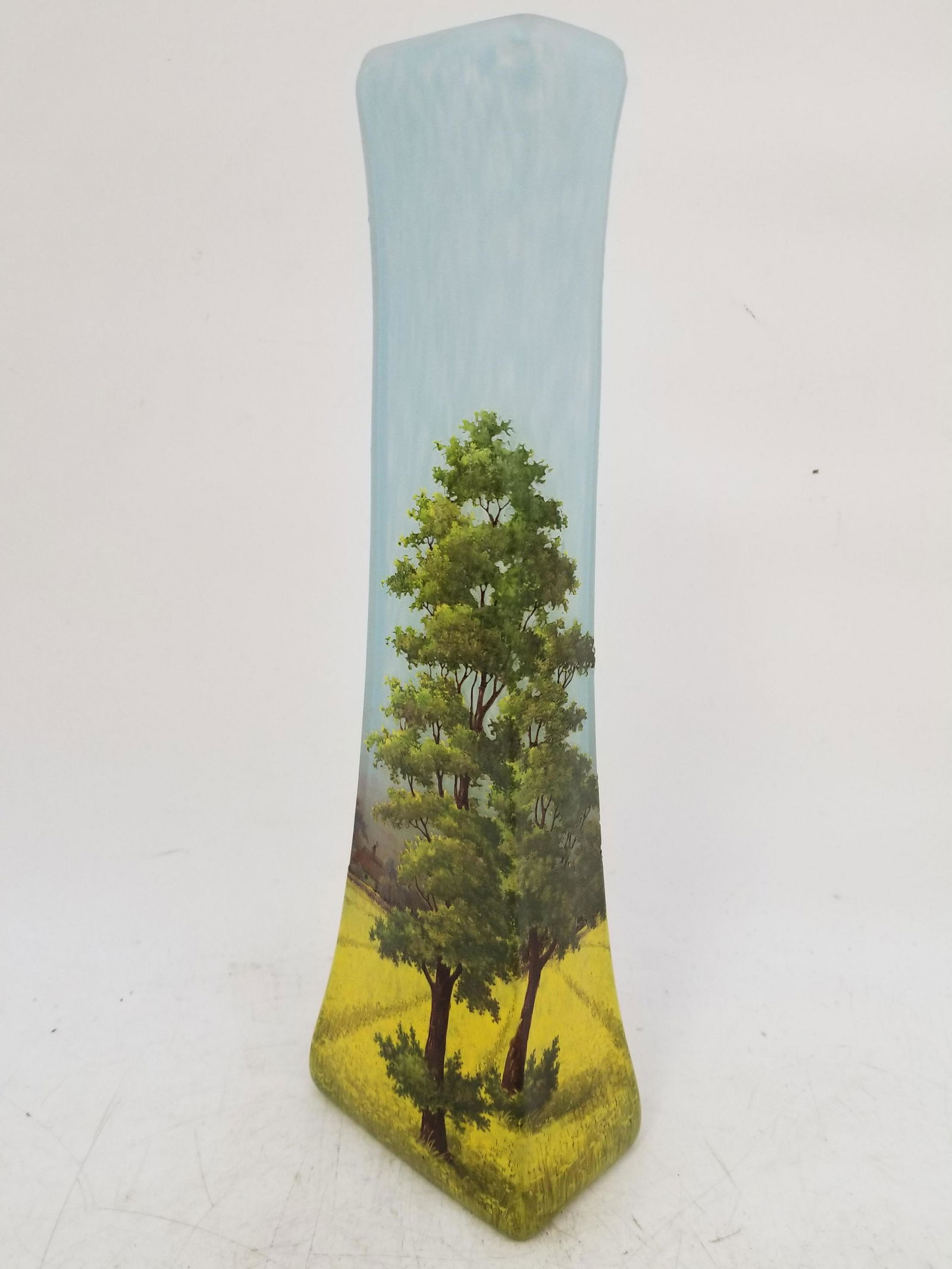 Exceptional Daum Nancy Cameo Glass & Enameled Vase: Exceptional Daum Nancy Cameo Glass & Enameled Vase Circa 1900. Excellent Condition. Provenance From the 2nd Part of a Mid West Private Collection. Dimensions- H-13.5". Please note the absence of a con