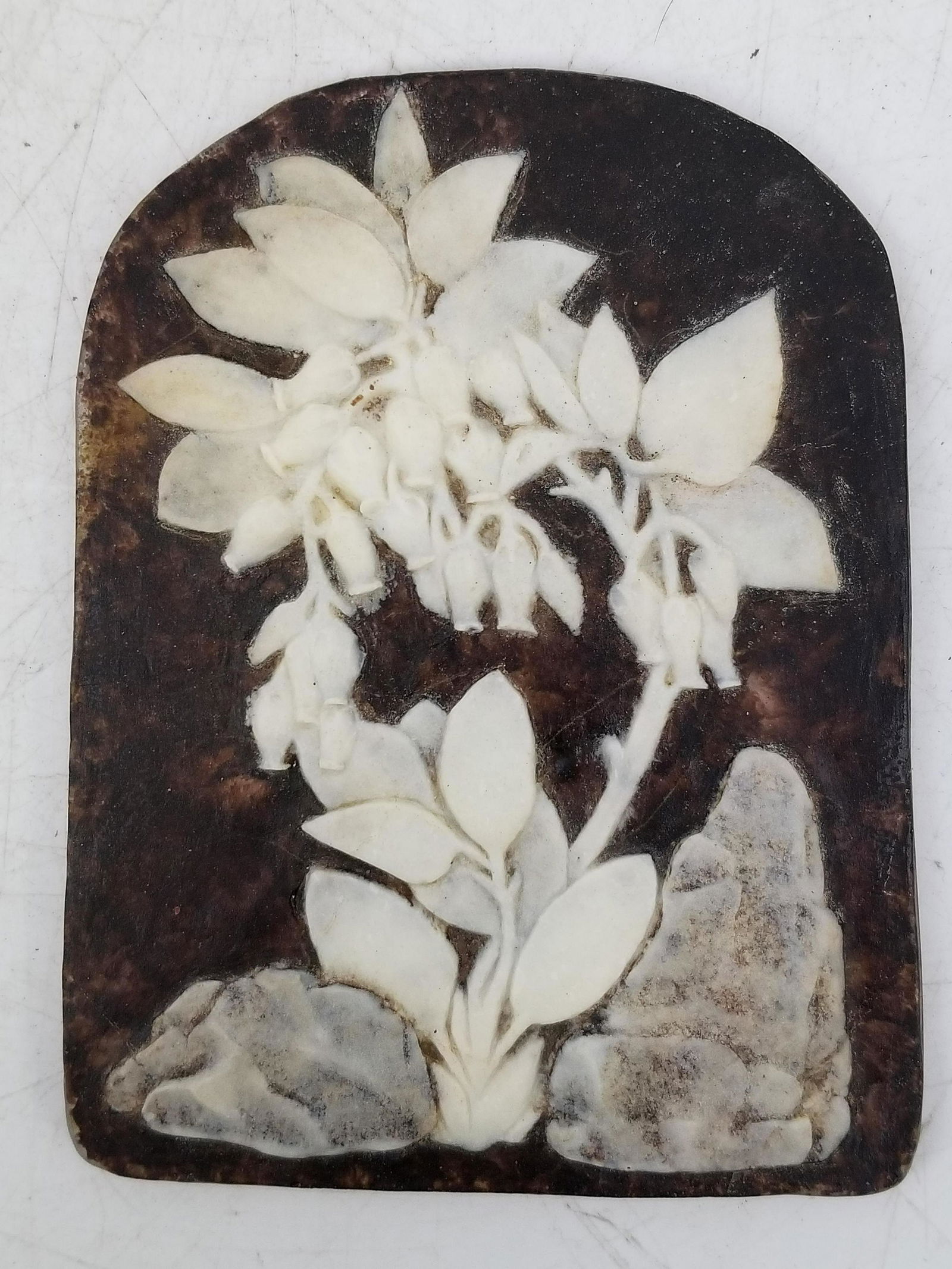 Pate De Verre French Glass Plaque Circa 1890: Pate De Verre French Glass Plaque Circa 1890. Attributed to Henri Cros. Excellent Condition. Provenance From the 2nd Part of a Mid West Private Collection. Dimensions- H-5.25" x W-4". Please note the