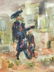 Painting Judaica Watercolor on Paper, Moshe Raviv - 4