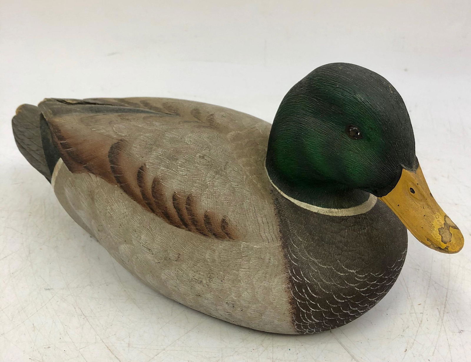 Vintage Carved Wood Decoy Duck by Randy Tull, (1 of 3)
