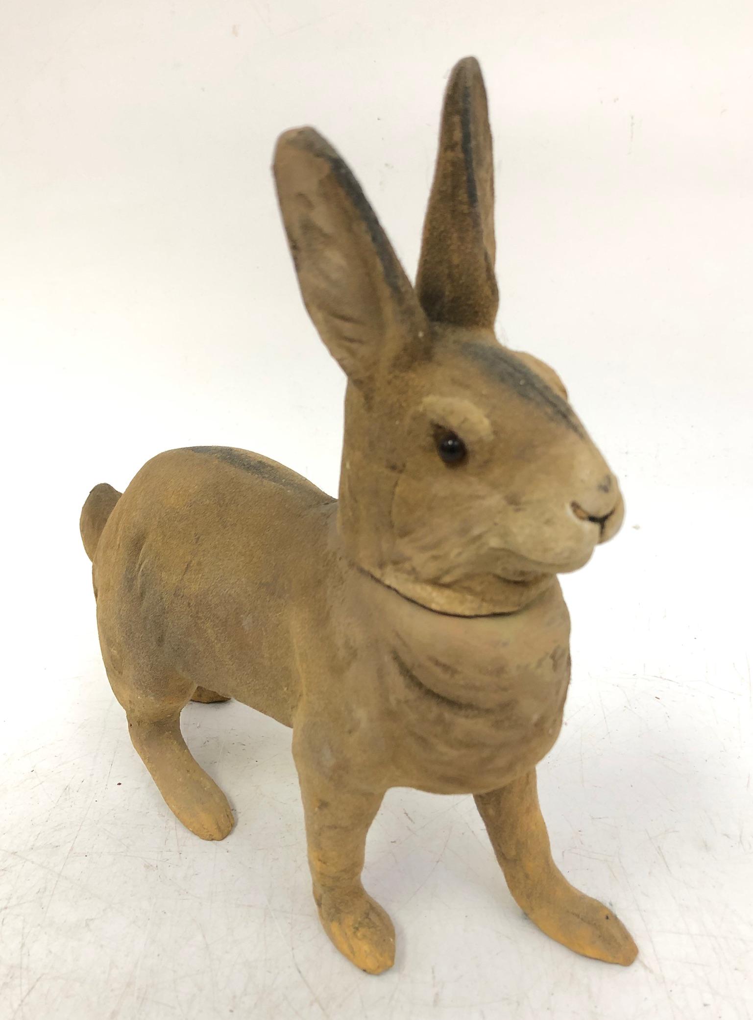 Extremely Rare Large Antique Papier-Mache Rabbit (1 of 2)