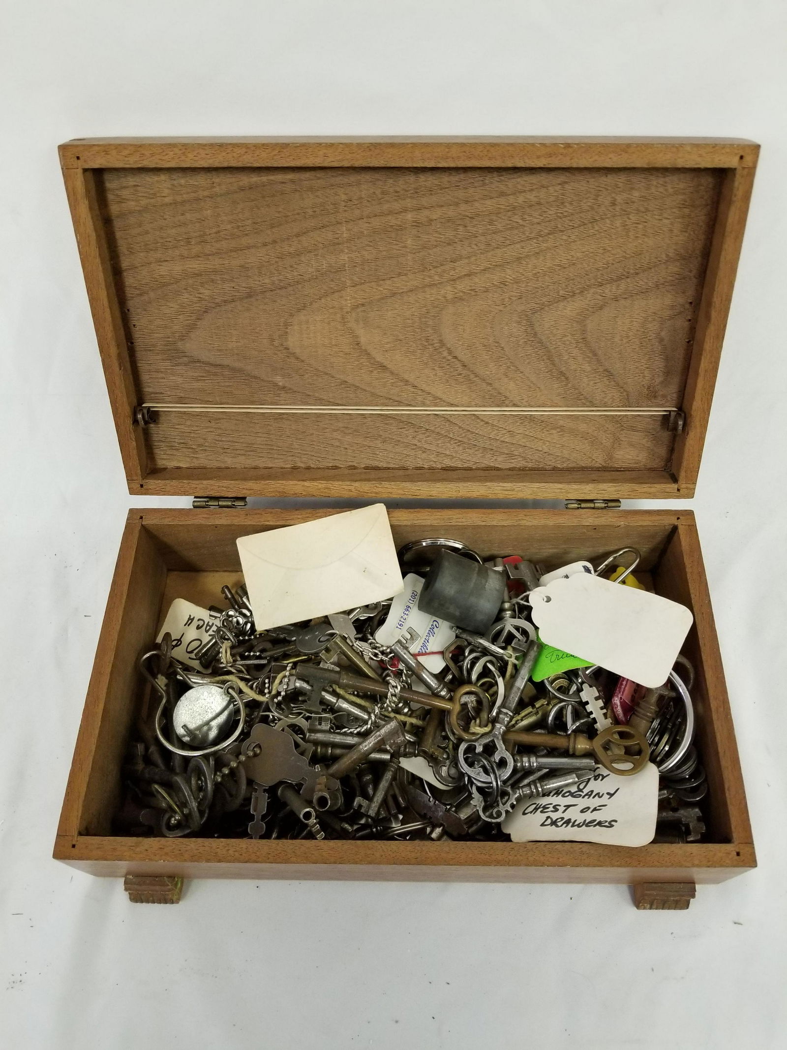 Antique Wood Box with Hundreds of Vintage Keys. (1 of 3)