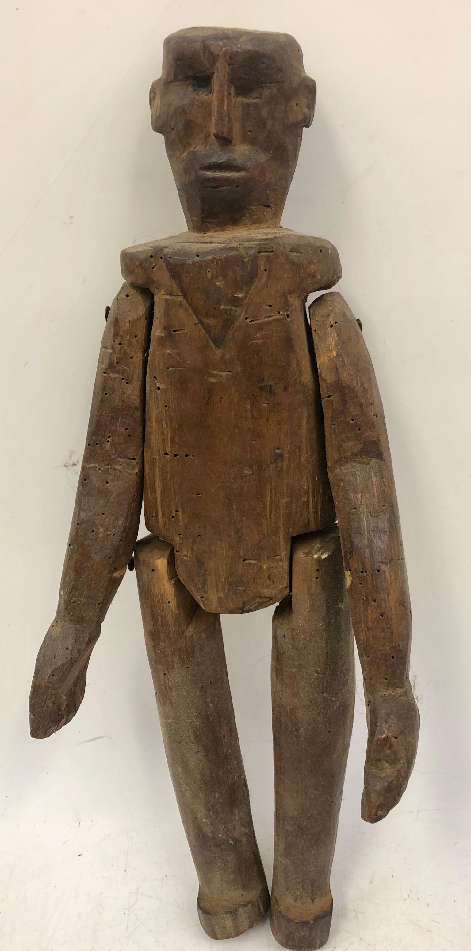 Antique Hand Carved Wood Figure of a Man (1 of 2)