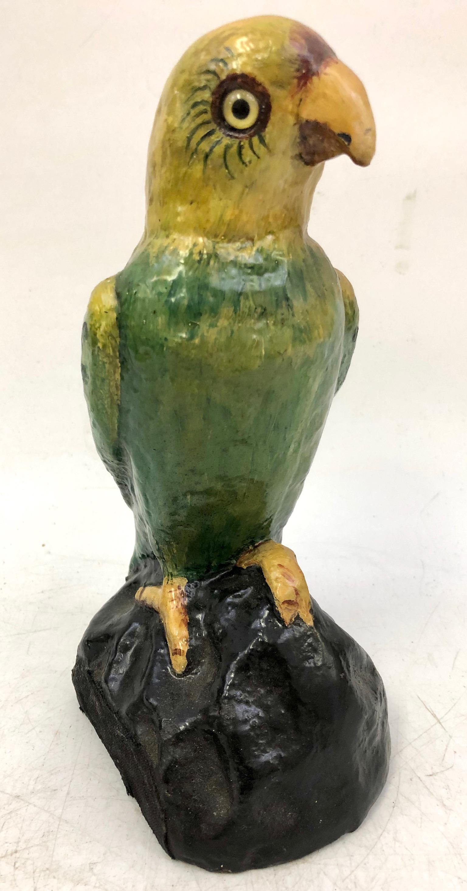 Antique Hand Painted Cast Iron Door Stopper Bird (1 of 3)