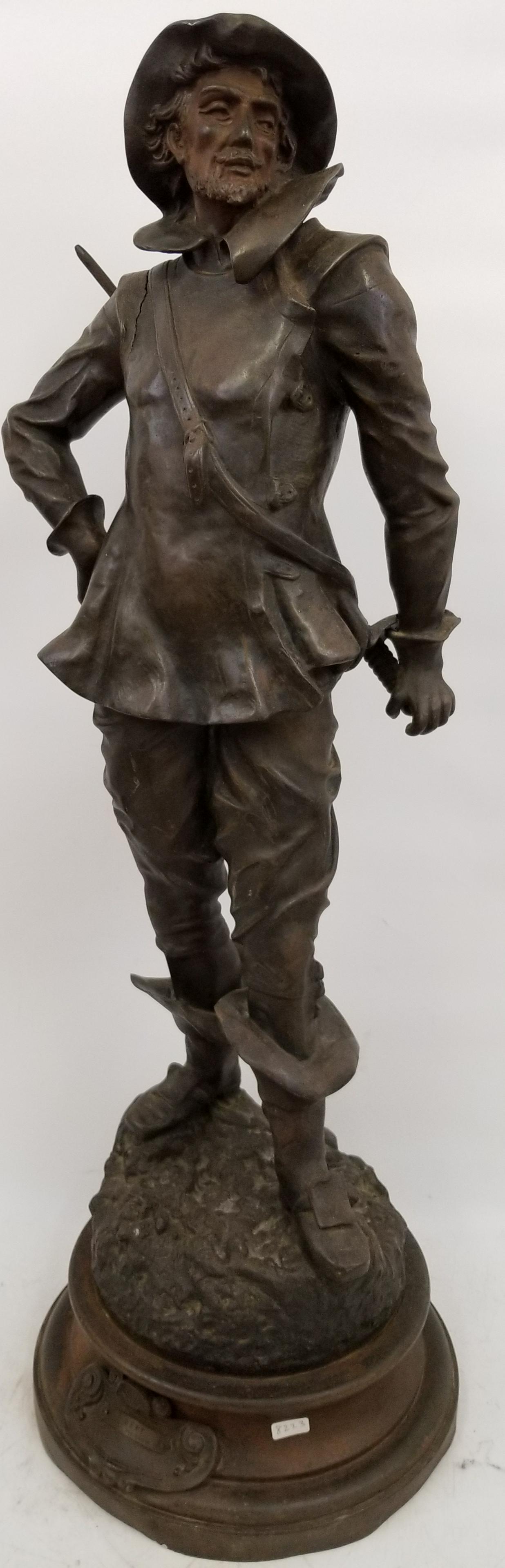 Large Antique White Metal Statue  Charles Anfrie (1 of 5)