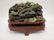Chinese Unusual Carved Jade Boulder on Wooden Base