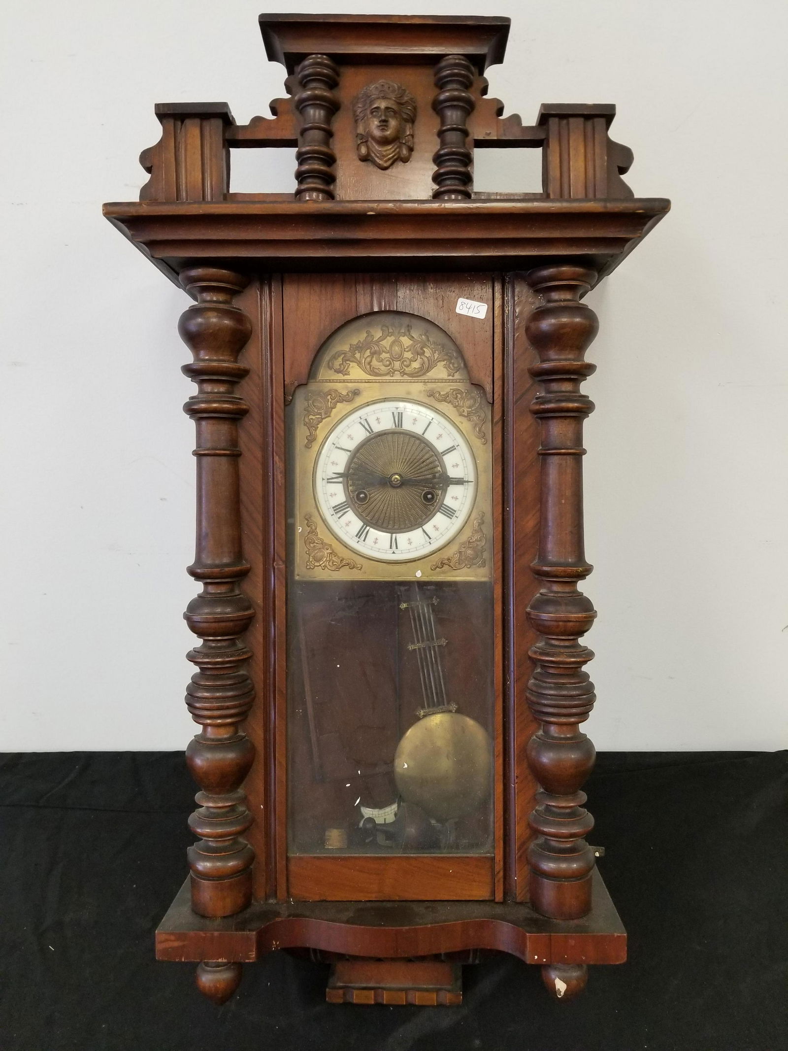 Antique Exceptional Wall Mounted Clock w/ Enamel (1 of 5)