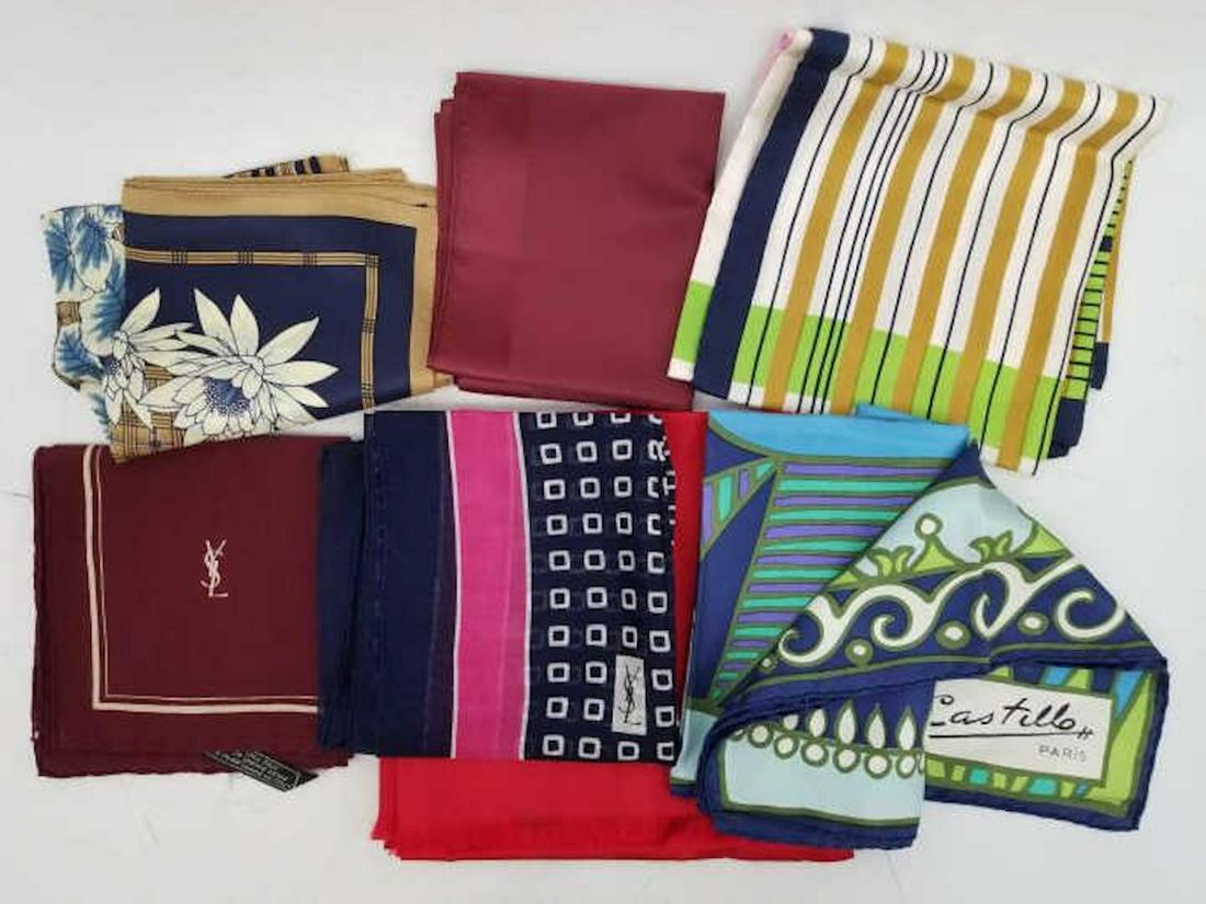Lot of 7 Vintage Scarves 1 is Yves Saint Laurent (1 of 3)