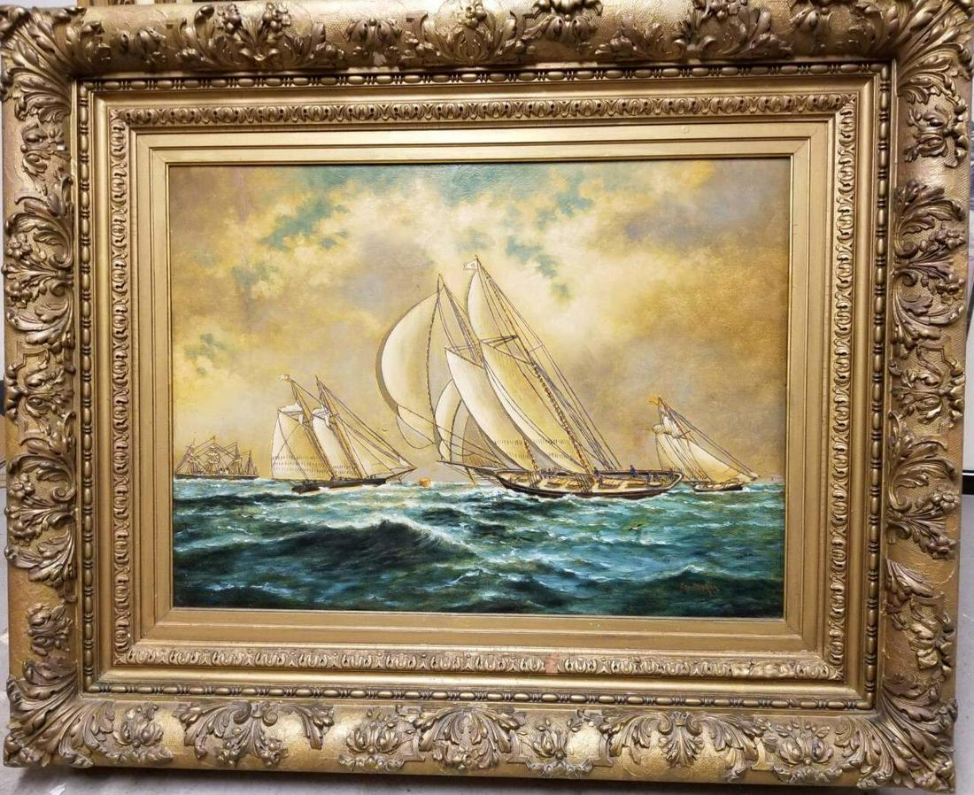 Painting Oil on Board by Charles Baker, (1844-1906) (1 of 4)