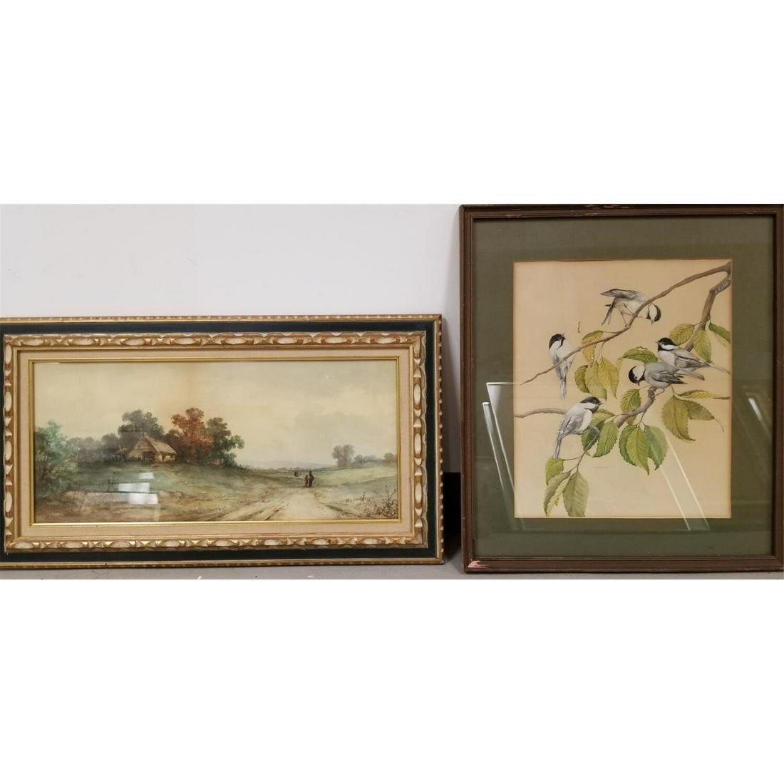 2 Antique Watercolor Paintings, Signed (1 of 8)