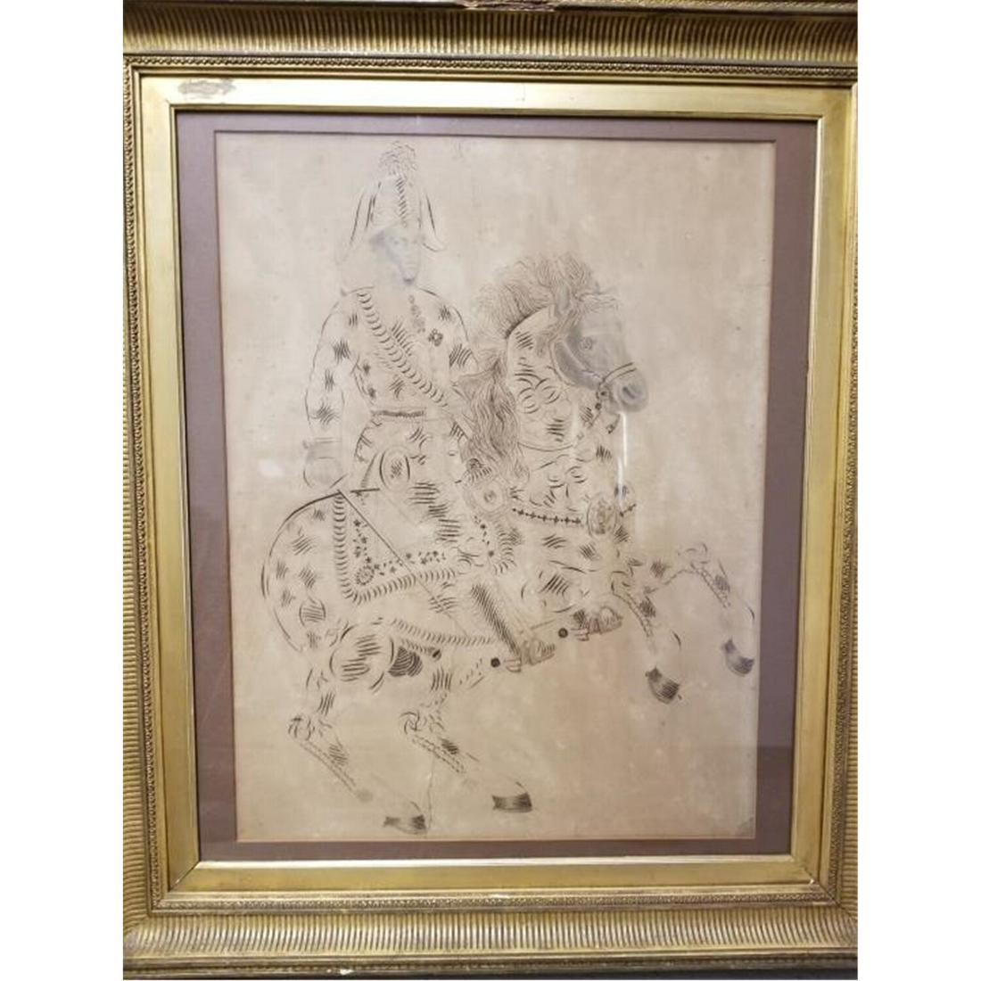 Rare Spencerian Calligraphic Ink & Pencil Drawing (1 of 5)