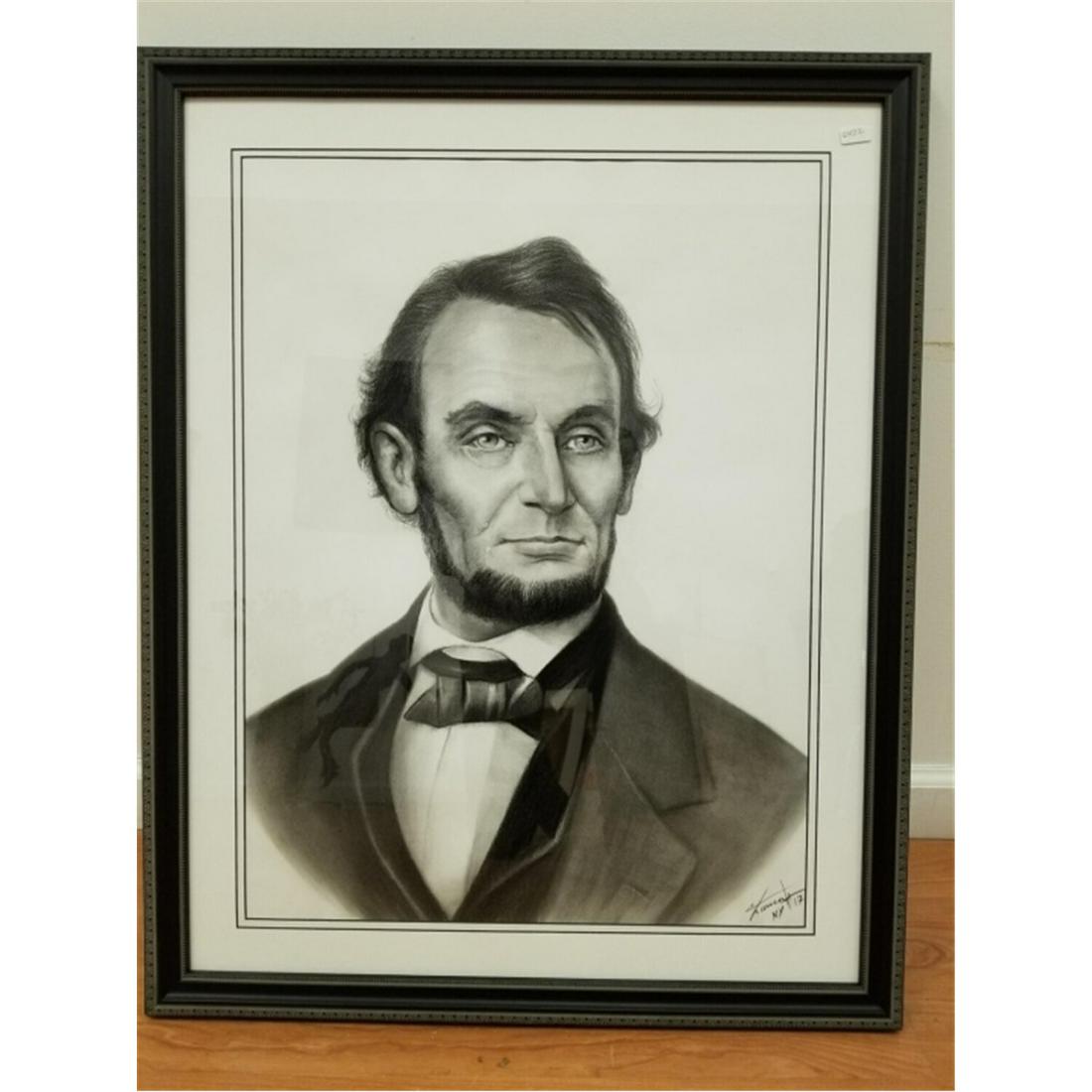 Pastel Painting of Abraham Lincoln, Signed (1 of 3)