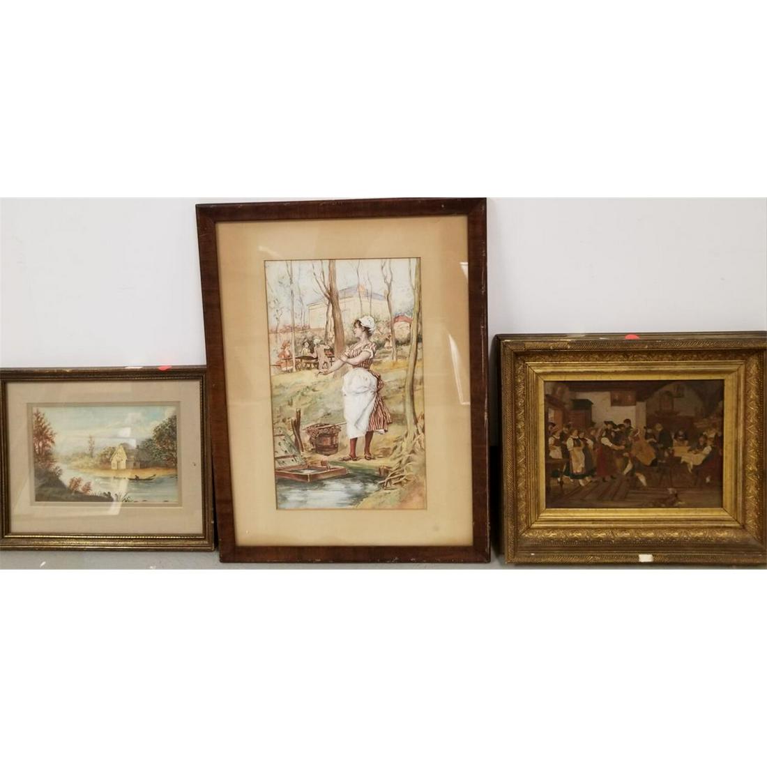 Paintings Lot of 3 Antique Paintings (1 of 12)