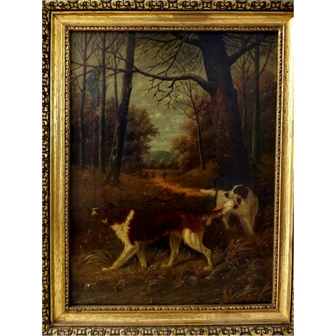 Painting Oil on Canvas Signed J. Montigny: Painting Oil on Canvas Signed Lower Right J. Montigny Probably Jules Montigny ( Belgium 1847-1899) And Dated 89.Condition: Generally good. Has one scratch on the left side.Dimensions: Sight- 16" x 12"