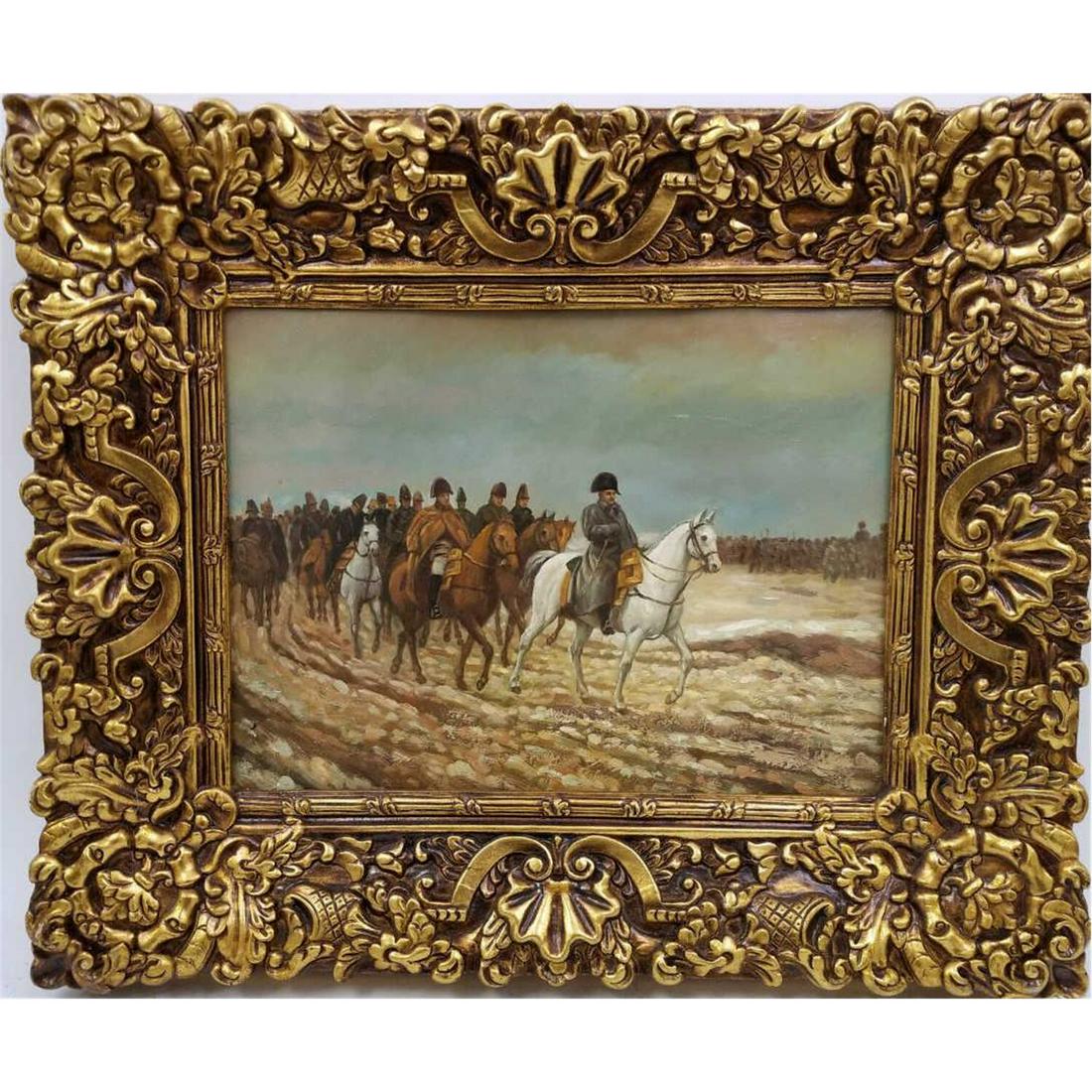 Painting Oil on Copper, Unsigned, Napoleonic Scene (1 of 4)