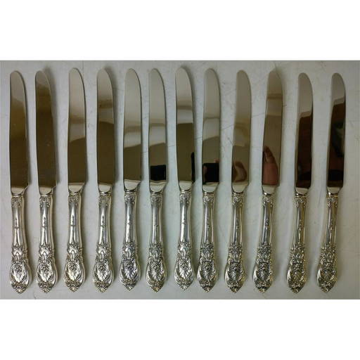 12 Tuttle Richelieu Sterling Silver Dinner Knives