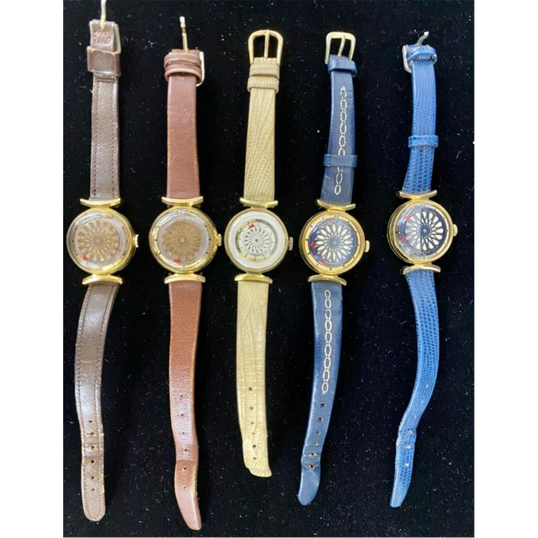 5 Vintage Ernest Borel Mechanical Cocktail Watches: 5 kaleidoscope Vintage Ernest Borel Mechanical Watches. Swiss Made.Condition: All Appear to be in Generally Good Condition.Dimensions: All Faces- Dia-1" approximately.Provenance: From a Long Island, N