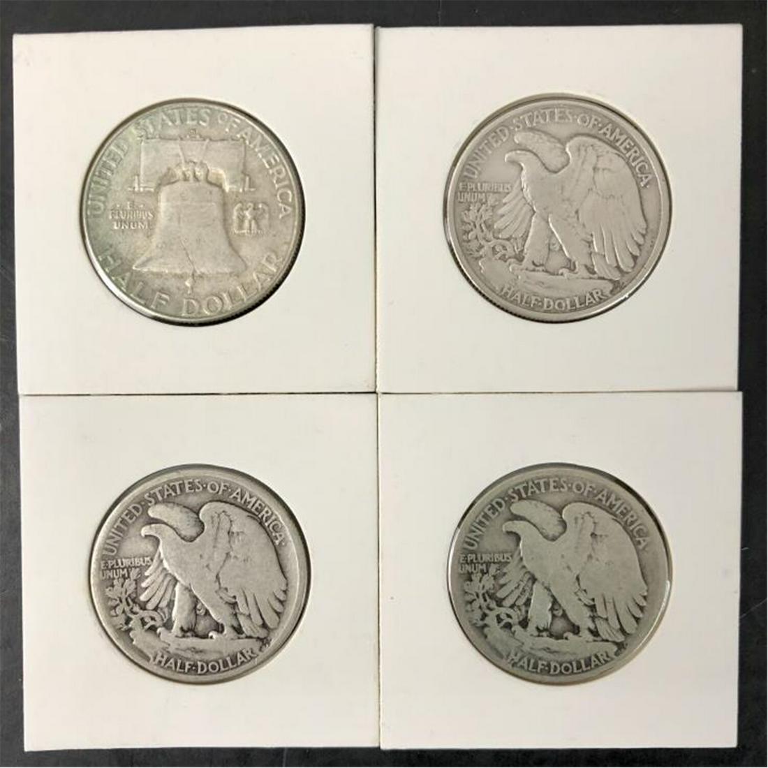 4 Liberty & Benjamin Franklin Silver Half Dollars: 4 Liberty & Benjamin Franklin Silver Half Dollars, as Follows, 3 Liberty, 1917 G4, 1918 G4, 1940 EF 40 & 1 Ben Franklin 1954 S VF 20.Provenance: From a Long Island, NY Collector. Please note the absen