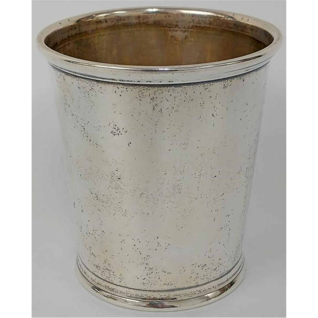 American Southern Kentucky Coin Silver Beaker 1835: American Southern Kentucky Coin Silver Beaker/Julep Cup by Peter L.Krider and retailed by William Kendrick, Louisville, KY, Circa1835. Fully Hallmarked. Condition: Generally Good with a Couple of Very