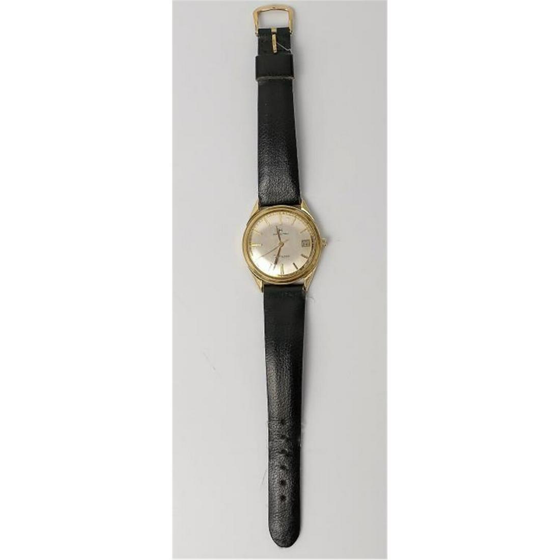 14K Gold Hamilton Thinomatic Men's Watch.: 14K Gold Hamilton Thinomatic Men's Watch. Condition: Generally Good Condition. Dimensions: Face Dia- 1". Provenance: From a Manhattan, NY Townhouse. Please note the absence of a condition report does 