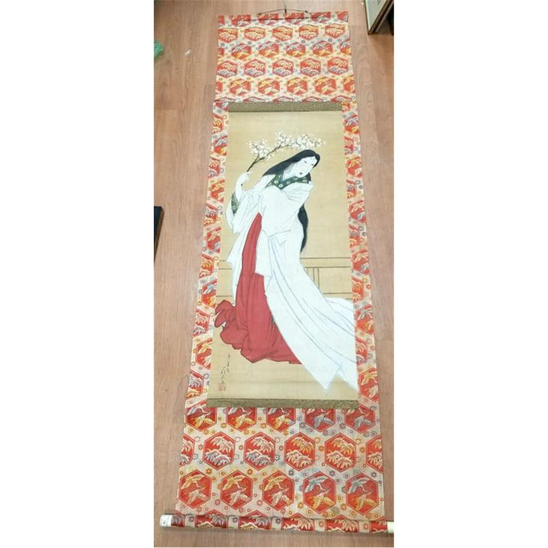 Antique Japanese Signed Scroll. (1 of 7)