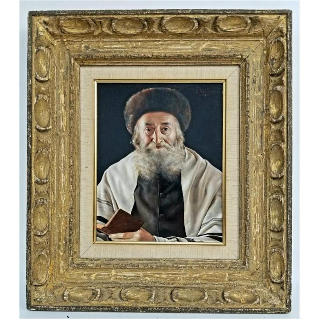 Judaica Painting Oil on Board by Otto Eichinger (1 of 4)