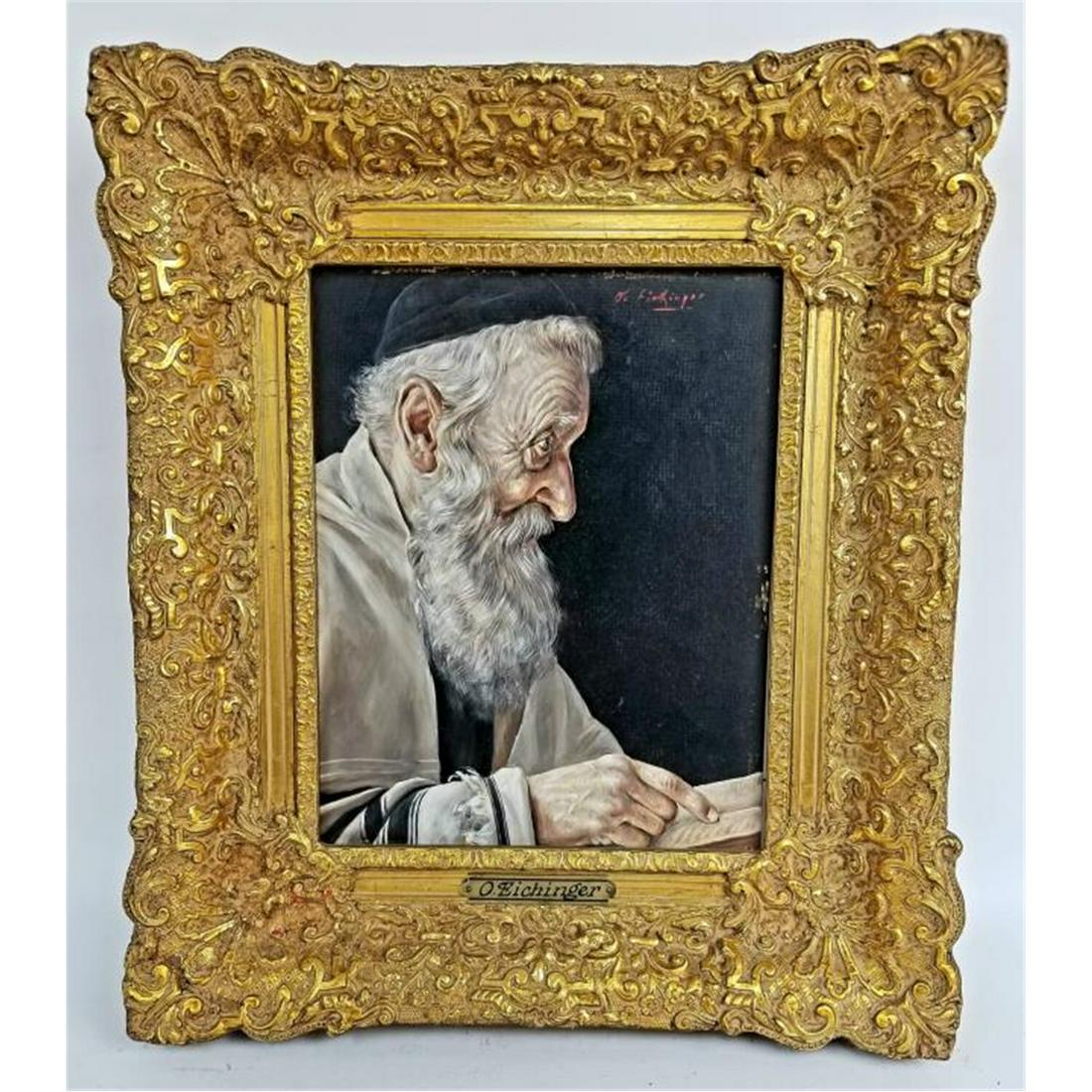 Judaica Painting Oil on Board by Otto Eichinger (1 of 3)