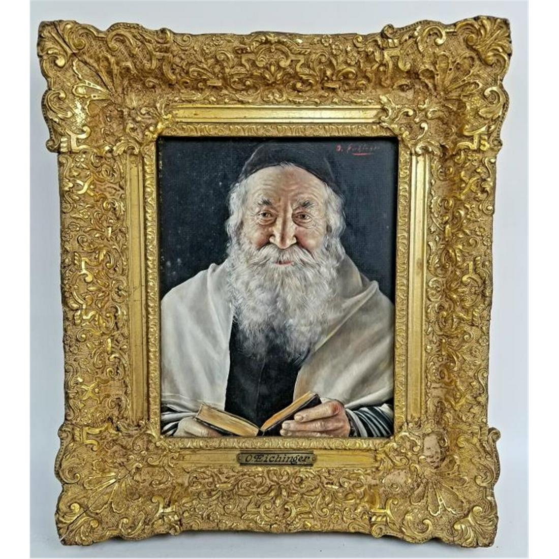 Judaica Painting Oil on Board by Otto Eichinger (1 of 3)