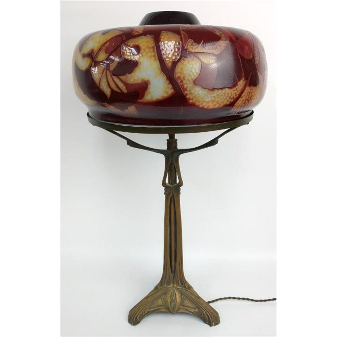 Large Daum Nancy French Cameo Glass Lamp, Circa 1900 (1 of 6)