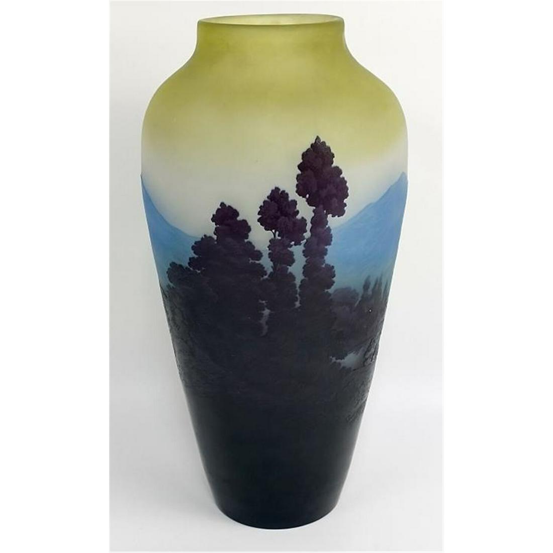 Galle Cameo Glass Scenic Vase, Circa 1900. (1 of 6)