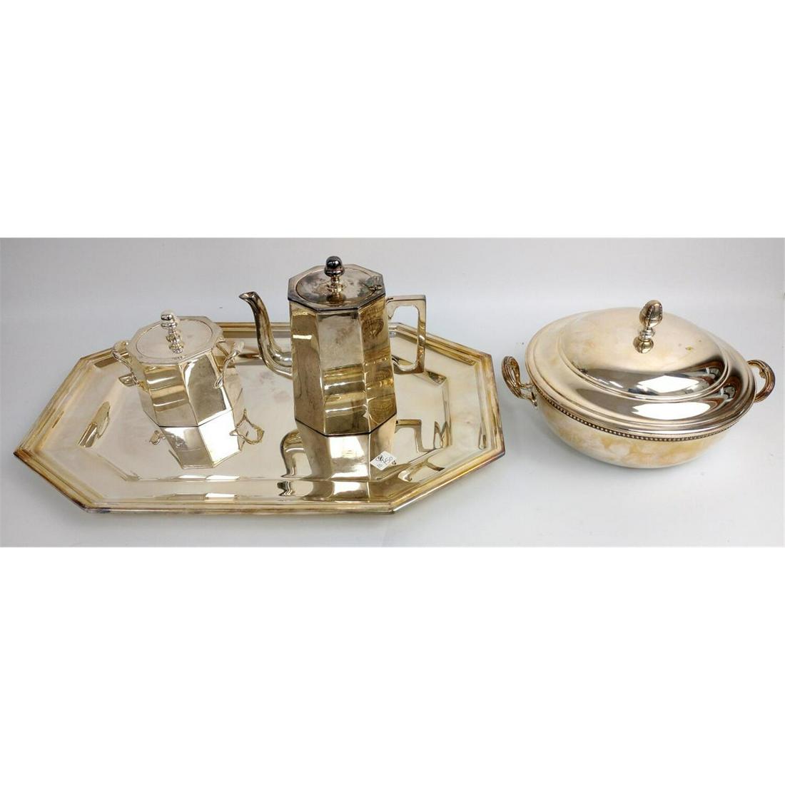 Ercuis, France 3pc Coffee Set & a Covered Bowl (1 of 3)