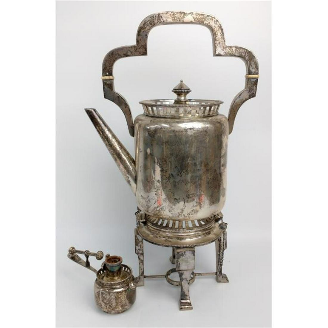 Antique Austrian Silver Kettle on Stand. (1 of 7)