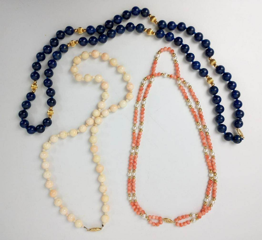 3pc Jewelry Lot of 14K Gold & Beaded Necklaces (1 of 5)