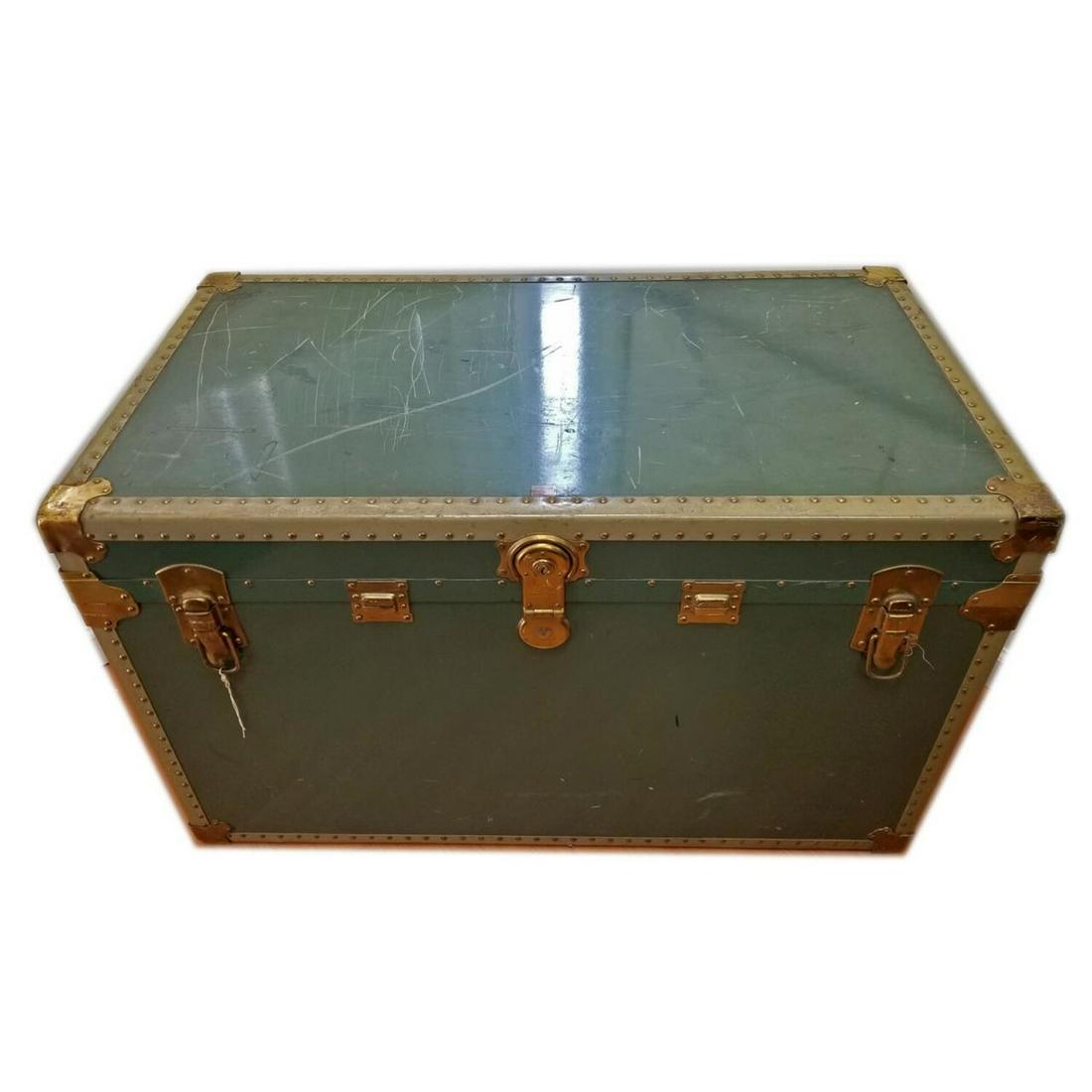 Antique "Hartmann" Green Steamer Trunk (1 of 4)