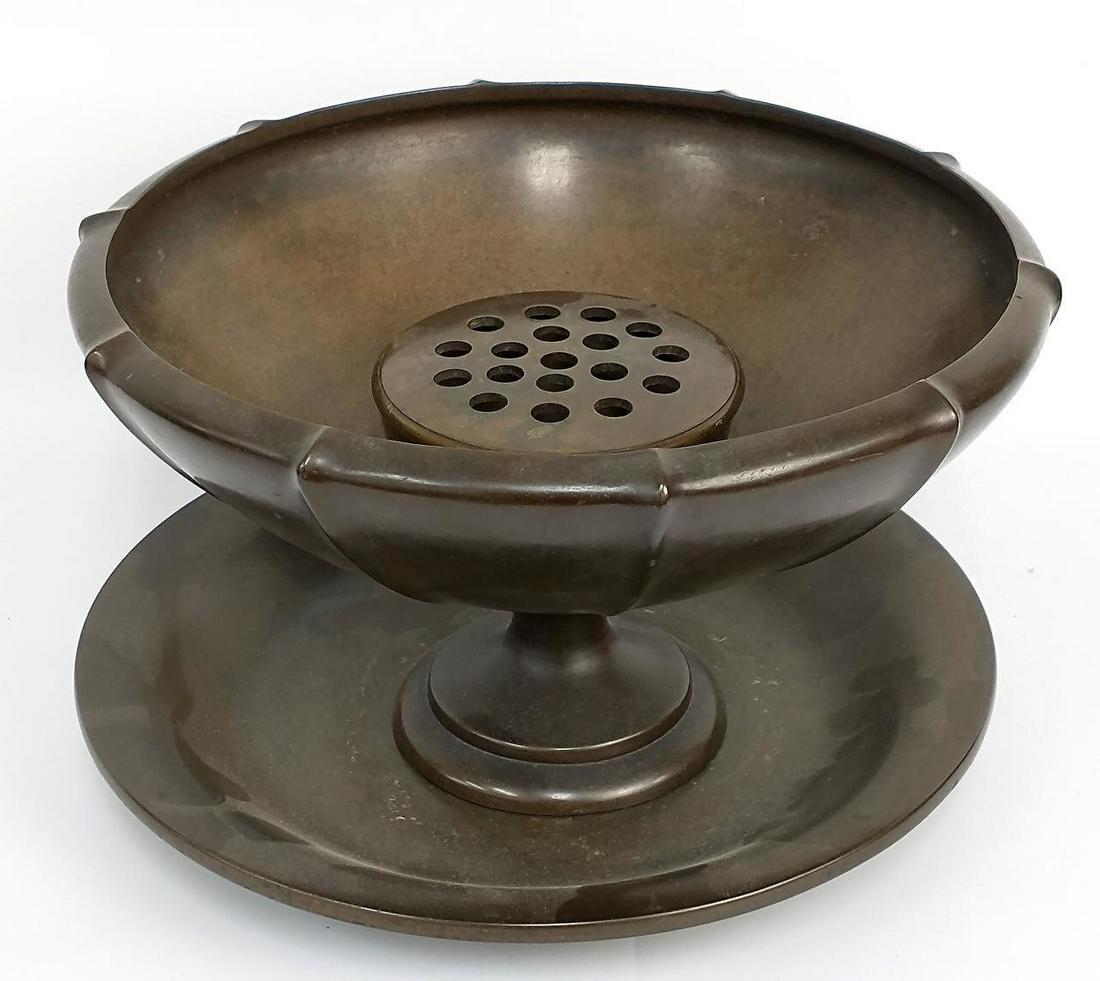 Antique Japanese 3pc Bronze Set (1 of 4)