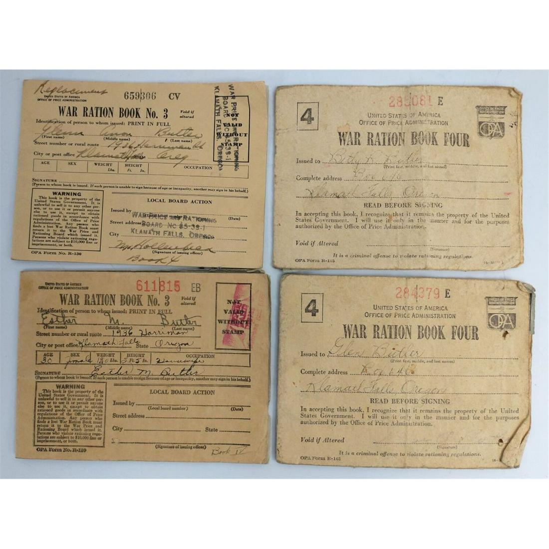 Rare Lot of 4 War Ration Books, Circa 1930's and 40's (1 of 5)