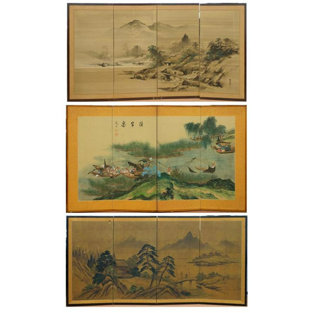 3 Vintage Signed Japanese Screens (1 of 7)