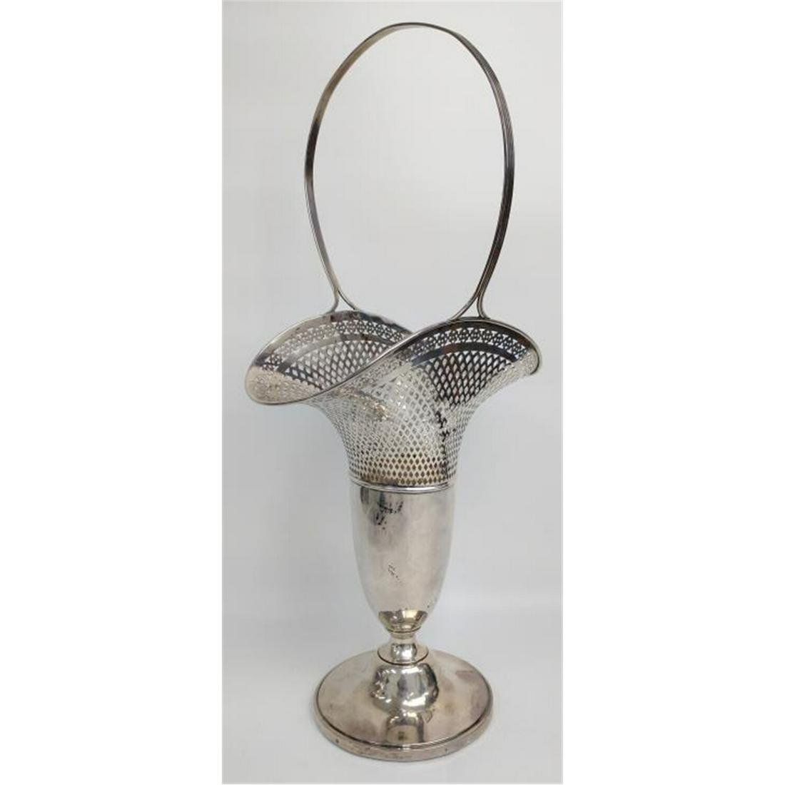 Antique Tall Sterling Silver Brides Basket (1 of 4)